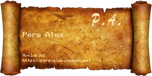 Pers Alex névjegykártya
